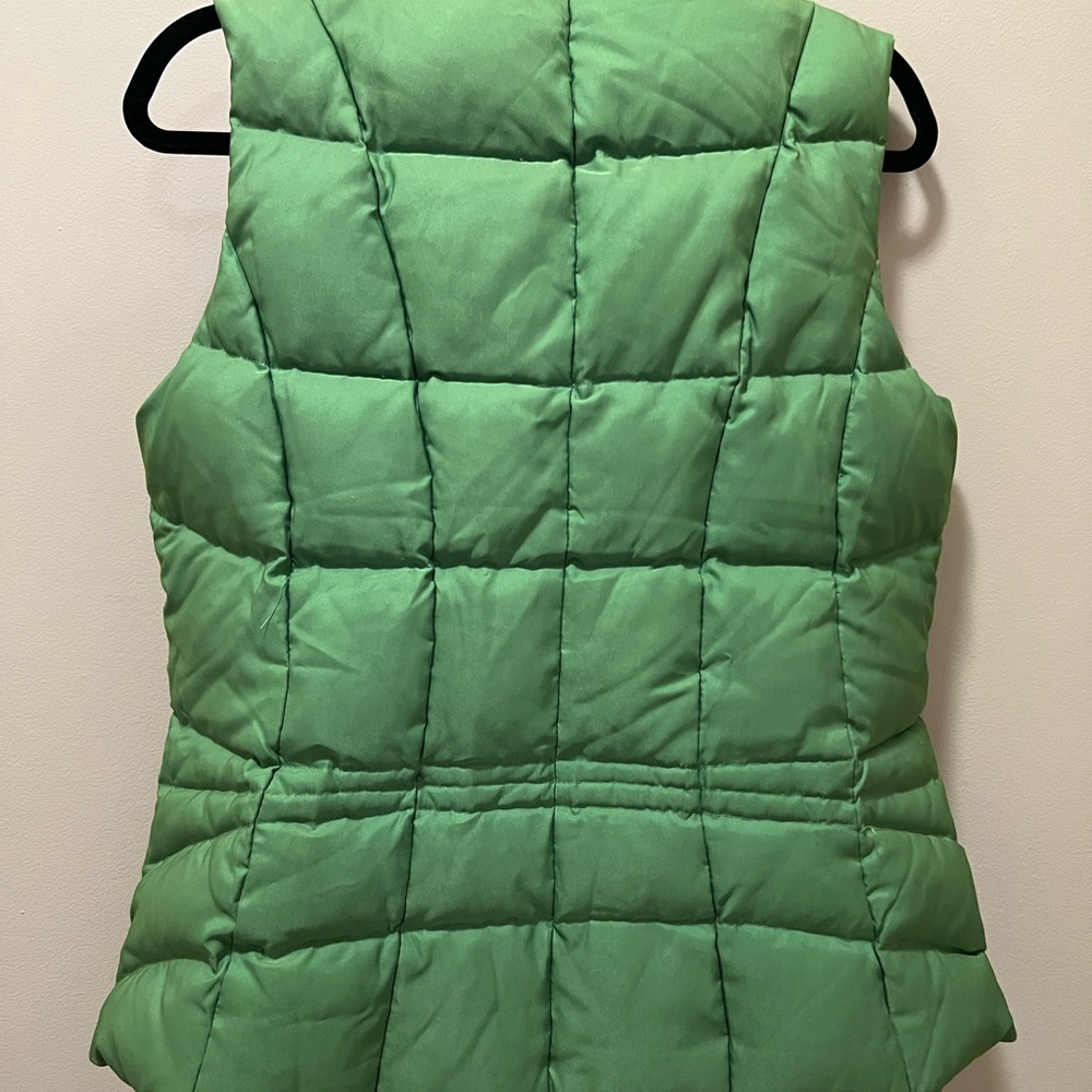 Lilly Pulitzer Green Down Filled Full Zip Snap Pockets Karin Puffer Vest Size M - Picture 3 of 8